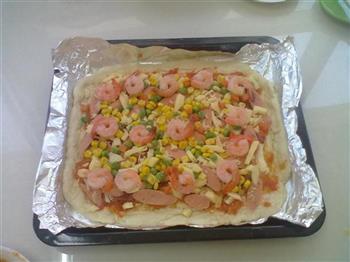 鲜虾火腿培根披萨怎么做，鲜虾火腿培根披萨怎么做好吃，鲜虾火腿培根披萨做法