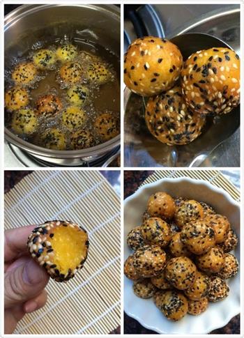 南瓜椰香芝麻球怎么做，南瓜椰香芝麻球怎么做好吃，南瓜椰香芝麻球做法
