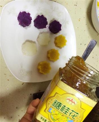 桂花蜜汁山药红薯紫薯糕怎么做，桂花蜜汁山药红薯紫薯糕怎么做好吃，桂花蜜汁山药红薯紫薯糕做法