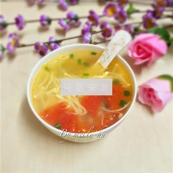 番茄金针菇蛋花汤怎么做，番茄金针菇蛋花汤怎么做好吃，番茄金针菇蛋花汤做法