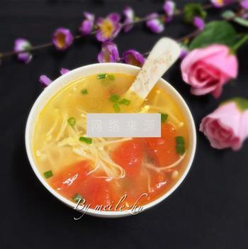 番茄金针菇蛋花汤怎么做，番茄金针菇蛋花汤怎么做好吃，番茄金针菇蛋花汤做法