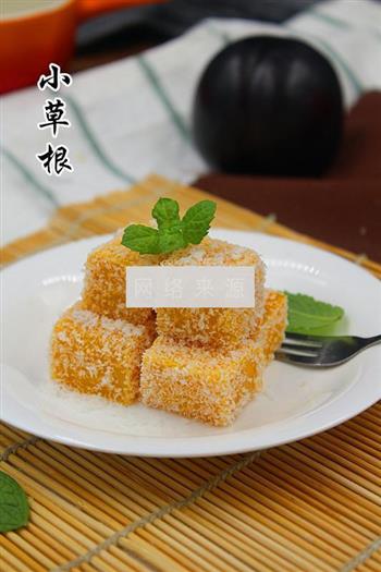 椰蓉牛奶南瓜糕怎么做，椰蓉牛奶南瓜糕怎么做好吃，椰蓉牛奶南瓜糕做法