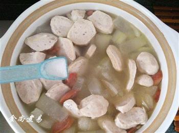 肉丸肠仔冬瓜汤怎么做，肉丸肠仔冬瓜汤怎么做好吃，肉丸肠仔冬瓜汤做法