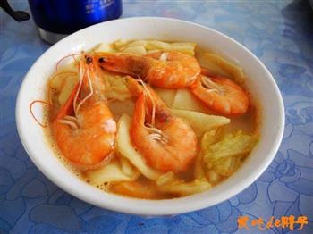 大虾白菜面片汤怎么做，大虾白菜面片汤怎么做好吃，大虾白菜面片汤做法
