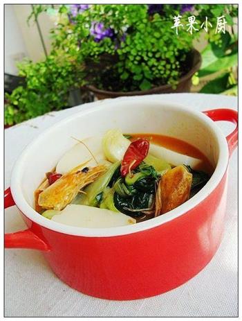 虾头油菜煮年糕怎么做，虾头油菜煮年糕怎么做好吃，虾头油菜煮年糕做法