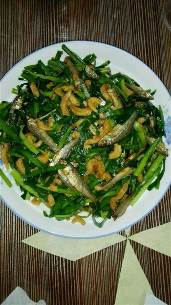 小鱼干、虾仁炒韭菜怎么做，小鱼干、虾仁炒韭菜怎么做好吃，小鱼干、虾仁炒韭菜做法