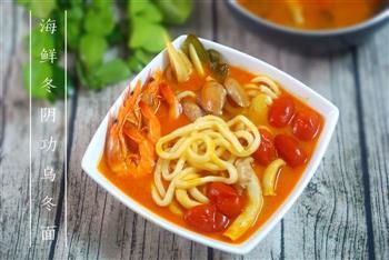 泰美味-泰式海鲜冬阴功乌冬面怎么做，泰美味-泰式海鲜冬阴功乌冬面怎么做好吃，泰美味-泰式海鲜冬阴功乌冬面做法